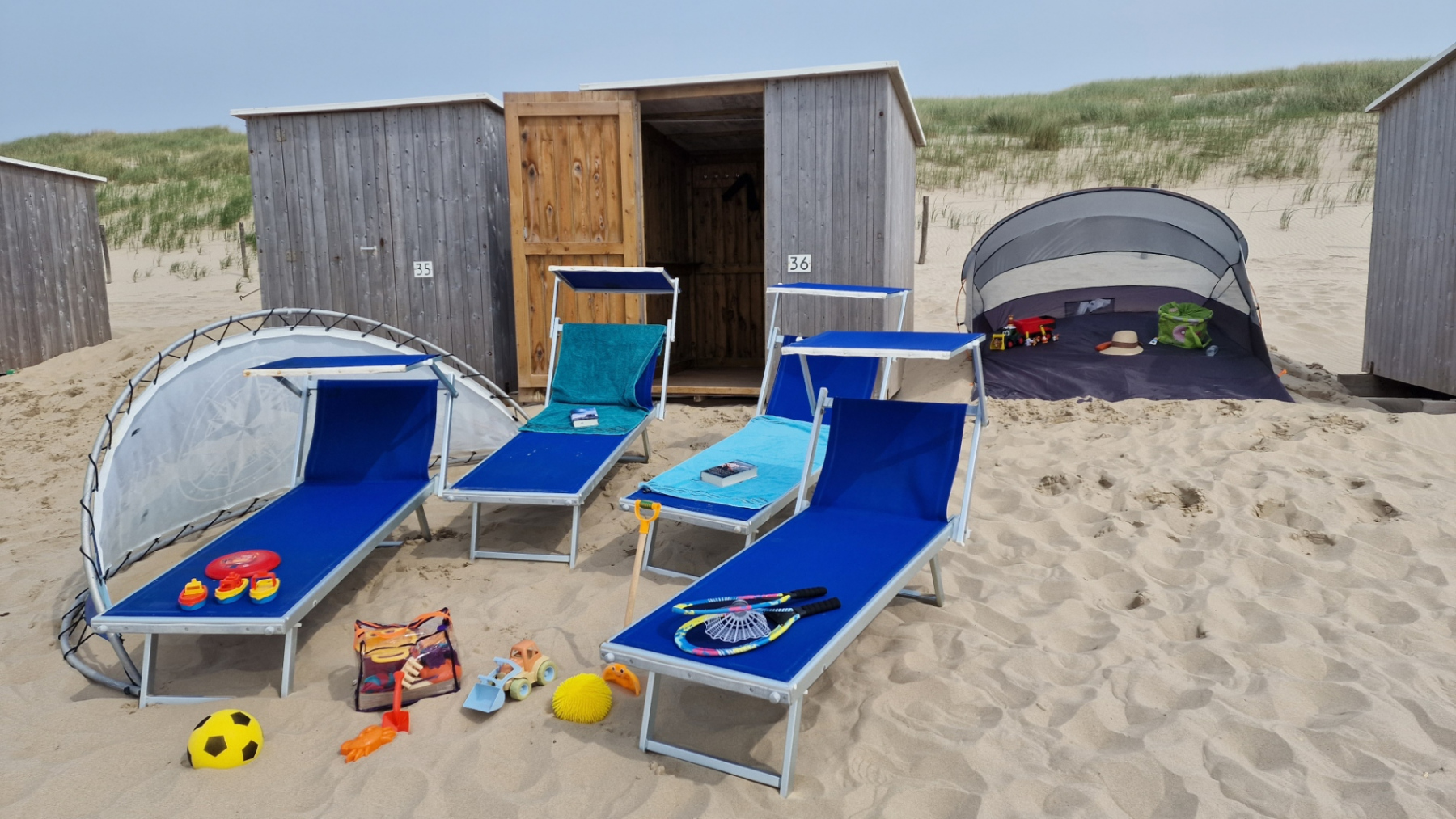 Unsere Strandkabine (gemietet)